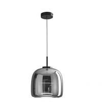 Lámpara Colgante de Techo LED de Vidrio Ámbar Contemporánea, Iluminación Decorativa Minimalista para Sala de Estar