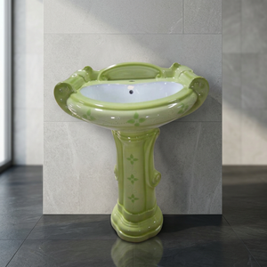 Lavabo rond en céramique Sterling Vitrosa avec piédestal complet, articles sanitaires commerciaux pour salle de bain - Product Image 4