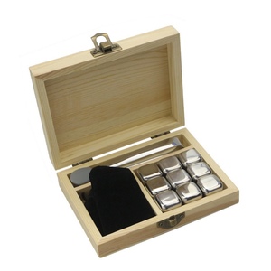 Vente directe d'usine, coffret cadeau de glaçons carrés en acier inoxydable pour whisky, pour les hommes amateurs de whisky - Product Image 1
