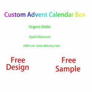 Free Design Custom Embossed Sponge Lined Biodegradable Matt Lamination Rigid Christmas Advent Calendar Cosmetic Gift Box Luxury - Product Image 1
