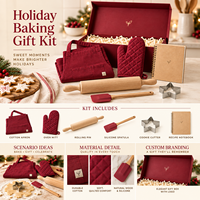 Kit Cadeau Pâtissier Personnalisé avec Logo, Incluant Tablier, Gant de Four, Rouleau à Pâtisserie, Spatule, Emporte-pièces, Carnet de Recettes – Fournisseur de Cadeaux d'Entreprise