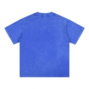 T-shirts en coton 100% de 250 g/m², imprimés en relief, motif uni, surdimensionnés, sans manches, tissu tricoté de haute qualité, col rond, pour hommes - Product Image 1
