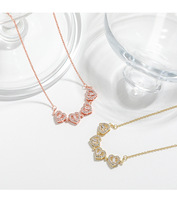 Hifive collier trèfle à quatre feuilles collier coeur pliant deux façons de porter collier plaqué or en acier inoxydable chaîne ras du cou