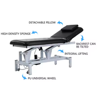 Table de massage électrique à deux moteurs en cuir PU, design mobile, idéale pour usage commercial en salon – Meilleure vente