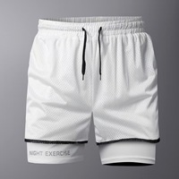 Pantalones Cortos Deportivos de Secado Rápido y Transpirables para Hombre, Pantalones Cortos de Playa Casuales de Talla Grande, Pantalones Cortos Deportivos Elásticos de Cinco Capas
