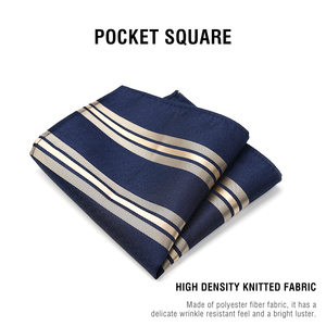 طقم ربطة عنق حرير 100% مع منديل وشعار مخصص في علبة هدايا - Product Image 5