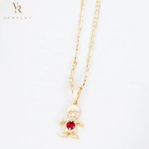 จี้ทองคำแท้ชุบ 18k รุ่น FP1142 สำหรับเด็ก ประดับคริสตัลหลากสี สร้อยคอหินประจำเดือนเกิด 12 เดือน เครื่องประดับสำหรับเด็กผู้ชายและแฟชั่นผู้หญิง - Product Image 5