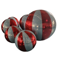 Sphère de miroir colorée géante personnalisée décorative grande boule de miroir gonflable en PVC pour la décoration d'événements