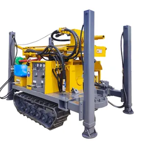 150m 200m crawler Water Well Drilling and Rig Machine Diesel Engine Screw Air Compressor