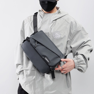 Color Blocking Fashionable Outdoor Sports Leisure Cross-Border New Men's Large-Capacity PU Leather Shoulder Messenger <b>Bag</b> - Product Image 5