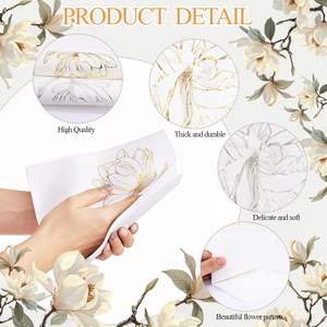 <span class=keywords><strong>Serviettes</strong></span> en <span class=keywords><strong>papier</strong></span> jetables personnalisées avec logo floral magnolia doré pour mariage - Product Image 2
