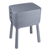 Composteur à vers de grande capacité pour le vermicompostage, ferme à vers à 3 niveaux avec pieds et système d'humidification en chanvre