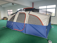 8 personnes 190t Polyester Double Couche Tous Temps Imperméable Spacieux Grand Intérieur Tunnel Famille Camping En Plein Air Tente