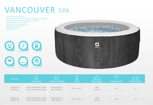 Jilong avenli 17286V41สปาแวนคูเวอร์4- 6คน204ซม. X 70ซม. เป่าลมสระสปาอ่างน้ำวนนวดสปาอ่างน้ำร้อน - Product Image 3