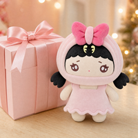 Adorable poupée en peluche fille Signe Astrologique Vierge rose, douce et moelleuse, avec robe à capuche et nœud, jouet en peluche, fabricant OEM ODM de cadeaux