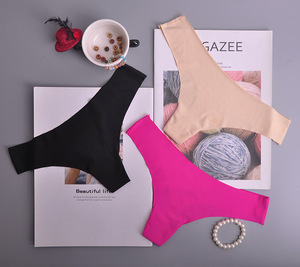 Chaud jeunes filles de haute qualité doux sans couture <span class=keywords><strong>Sexy</strong></span> G-String Bikini culotte Style solide pour un usage quotidien en gros pour les femmes - Product Image 1