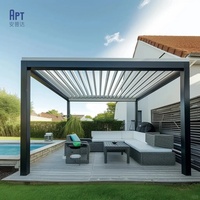 Kit de pergola à lames orientables en aluminium imperméable 10x10 pieds, gazebo extérieur à toit motorisé avec LED, prix d'usine