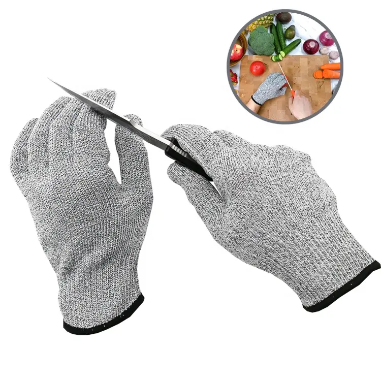 HB SAFETY Anti Cut Grey Kitchen Work Glove AF35TL Cut Level 5 Food Grade Cut Resistant Working Gloves Manufacturer