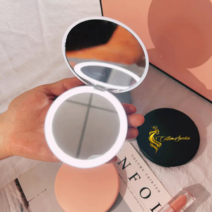 Cá Nhân Dễ Thương Vòng du lịch xách tay thắp sáng cầm tay nhãn hiệu riêng nhỏ gọn LED ánh sáng trang điểm Túi gương - Product Image 1