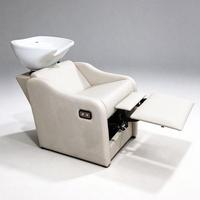 Kursi Keramas Elektrik dengan Bak Keramik, Kursi Cuci Rambut Profesional untuk Salon, Barber Shop, Spa Kecantikan Grosir