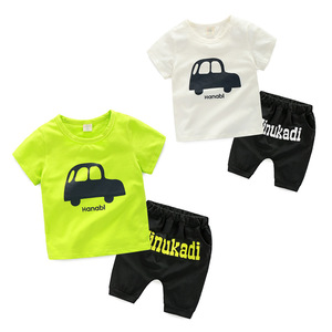 Ropa y Pantalones Cortos con Estampado de Autos, Conjunto para Niño al por Mayor, Directo del Proveedor - Product Image 1