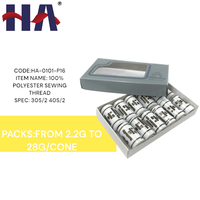 Persediaan Pabrik 100% Poliester 12 tabung/kotak Gulungan Benang Jahit Kecil Bentuk Kerucut Warna Putih Set Kit Benang Jahit 6G 7G untuk Jahit Tangan dan Jahit Mesin
