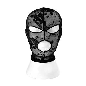 Women Sexy Black Lace Mask Masquerade Party Mask Adult Lace Full Face <strong>Hood</strong> Head Cover Festival Cosplay Eye Mask - Product Image 1