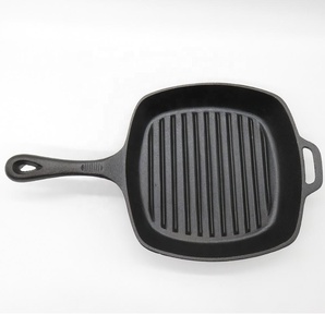Sartén Rectangular <span class=keywords><strong>de</strong></span> <span class=keywords><strong>Hierro</strong></span> Fundido Precurado para Cocina <span class=keywords><strong>de</strong></span> Inducción, Ecológica, con Tapa <span class=keywords><strong>de</strong></span> Vidrio - Product Image 1