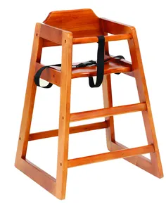 安全便宜的可堆叠固体松木婴儿高脚椅为餐厅