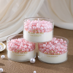LANJO Luxury Pearl Grain Glass <b>Jar</b> Scented Candle Smoky-Free Aromatherapy Candle Wedding Favor Ambience <b>Decor</b> Candle - Product Image 3