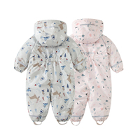 Tutina Invernale in Pile Softshell per Neonati, Antivento e Calda con Cappuccio per Bambini da 1 a 4 Anni, OEM per Uso Esterno e Quotidiano