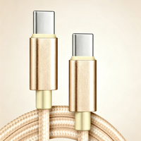 Kabel Pengisian Cepat Type-C ke Type-C 60W dengan Bahan Anyaman Jaket Nilon untuk Ponsel Samsung Xiaomi Kamera Mobil