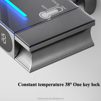 Système de douche mural numérique en acier inoxydable avec jets de pluie douce et de massage, contrôle thermostatique intelligent