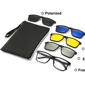 DLC8005 TR детские солнцезащитные очки 4 в 1 с клипсой поляризационные магнитные солнцезащитные очки с клипсой ночного видения TR90 оправа солнцезащитные очки