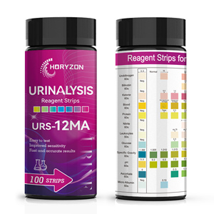 Kit de test <span class=keywords><strong>urinaire</strong></span> manuel homologué CE URS-12 MA avec 12 paramètres, bandelettes de test <span class=keywords><strong>urinaire</strong></span> en plastique pour le glucose, les corps cétoniques, le lactate de méthanol et l'albumine - Product Image 4