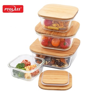 Bán Buôn 5 Miếng Lọ Thủy Tinh Container Thực Phẩm Thiết Lập Cho Kẹo Thực Phẩm Lưu Trữ Với Nắp Tre An Toàn Trong Lò Vi Sóng Bán Trực Tuyến - Product Image 5