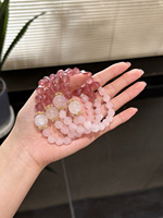 Bracelet en cristal naturel Sinyore - Quartz rose/Quartz fraise