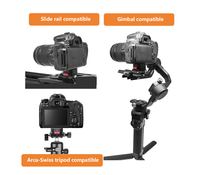 Kit de plaque QR en alliage d'aluminium, déclenchement en 1 seconde, double mode, compatible Arca, léger 51g, filetages 1/4 "-20 et 3/8 "-16, OEM Laser