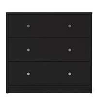 3 pièces ensemble de 2 commodes et 6 tiroirs commode Double-noir meubles de chambre à coucher