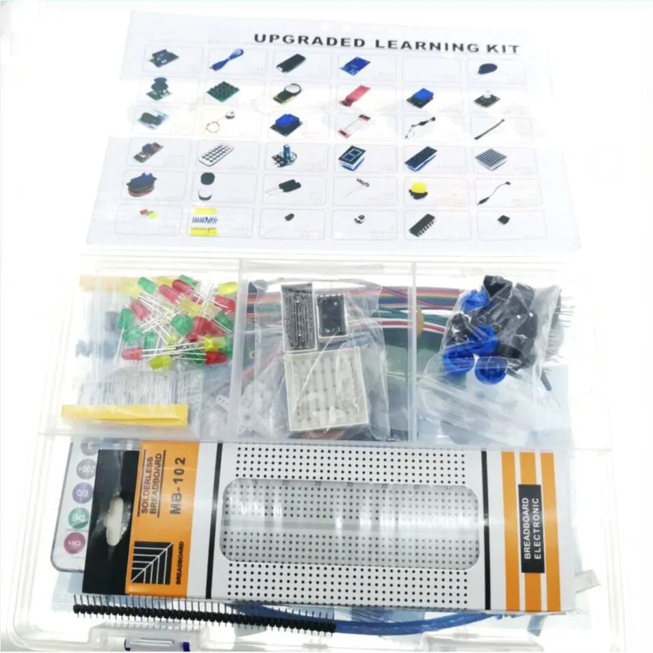 HC06 Kit Papan Belajar Elektronik, Kit Pemula Proyek untuk Arduinos untuk Uno R3 DHT11 OLED LCD