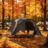 Tente de camping géodésique résistante au vent et imperméable, grande tente familiale pour 4 à 6 personnes, idéale pour le camping en voiture, fabrication directe d'usine, OEM/ODM