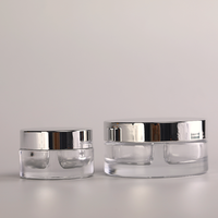 Usine En Gros Conception Unique 20g/70g Clair Crème Pour Le Visage Pot De Crème Pour Les Yeux Double Core Soins De La Peau Emballage Pot avec Couvercle En Argent