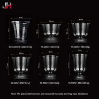 Vasos Desechables para Helado con Logotipo Personalizado Disponibles, Vasos en Forma de U de PET de Grado Alimenticio de 95 mm con Tapas