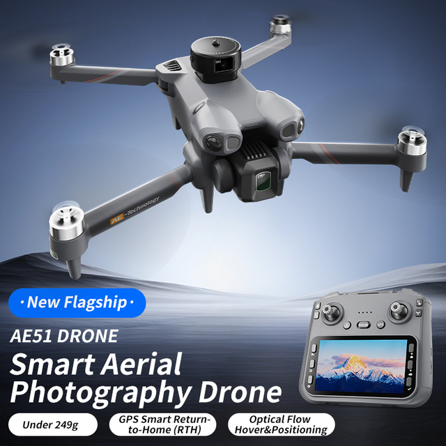 Hot Selling AE51 GPS Beginner 4K Ultra HD Dual Camera Brushless Motor Auto Return Foldable Plastic Quadcopter Outdoor Aerial