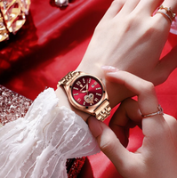 Relojes de Lujo POEDAGAR 320 para Mujer, Relojes de Pulsera de Cuarzo Impermeables de Acero Inoxidable Color Oro Rosa para Mujer, Regalo para Chicas