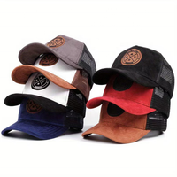 Casquette de baseball trucker en maille de haute qualité, 5 panneaux, en mousse, avec logo patch PVC bicolore, imperméable, broderie 3D, style sport décontracté