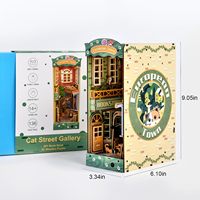 Kit de bricolage Book Nook : Maison miniature avec éclairage LED, insert pour étagère, décoration, serre-livres, loisirs créatifs, puzzle 3D en bois, jouet éducatif
