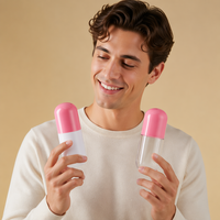 Flacon en acrylique en forme de capsule de 100 ml avec bouchon à vis, transparent ou opaque, pour pilules, vitamines et compléments alimentaires