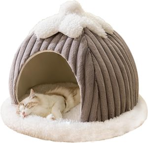 Kedi mağara yatak kapalı kediler için-kedi kubbe yatak makine yıkanabilir kayma dayanıklı alt, kabak kedi çadır yatak yatak, kedi yatak mağara - Product Image 1