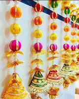 Hermosa Gota Pearl Rajanigandha Marigold Flower Garland para decoraciones festivas Decorativo Multi Color Flower String Garland